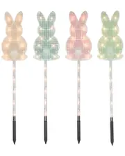 Northlight Set of 4 Lighted Easter Bunny Lawn Stakes