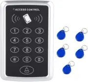 Door Access Control Keypad, Stand-Alone Password RFID Reader+5Pcs Keyfob Keychai