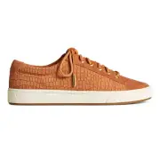 Sperry Women's Anchor Plushwave Tan Croc Nubuck Leather Sneakers