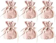 AIMALL 6PCS Velvet Cloth Drawstring Bags Gift Bag Jewelry Ring Pouch Earring Favor, 3.5x4.7 Inches