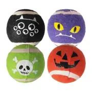 Dog Toy : Fuzzy, Rubber Fetch Balls - Halloween Theme