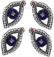 UTHCLO 4pcs Beaded Rhinestone Evil Eye Applique Patches for DIY Clothing Jackets Accessories Sparkling Decorative Embellishments with Symbolic Protection