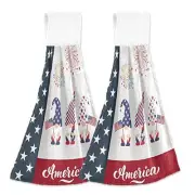 Boccsty American Flag Gnomes Fingertip Bath Towels 2 Pieces American Gnomes