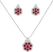 [Touchstone] Indian Bollywood delicate Creative Designer Jewelry Pendant Set colorful In Gold or Silver Tone For Women.