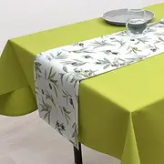 Style Decor W2701900 Laminated Table Runner, Waterproof, Nordic Table Center, 39.4 inches (100 cm), Wipable, Olive Green,
