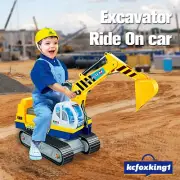 Kids Ride On Digger Car Pretend Play Excavator Toys Power Construction Truck AU