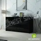 High Gloss Sideboard Table 6 Drawer Chest Dresser Wooden Storage Cabinet Black