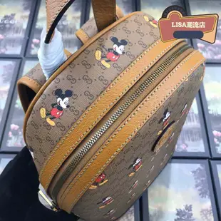 LISA二手 GUCCI 古馳 Disney x Gucci 迪士尼 米老鼠圖案 聯名 背包 雙肩包 書包 552884