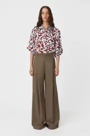 Emmett Wide Leg Pant in Coffee Brown - CAMILLA AND MARC® C&M