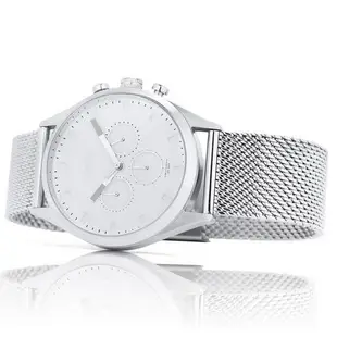 【TAYROC】TXM011M 英國簡約現代風 GLACIER三眼計時腕錶 米蘭帶 白銀 42mm 台南 時代鐘錶
