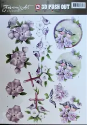 A4 DIE CUT 3D PAPER TOLE DECOUPAGE Push Out Sheet With Sympathy Flowers Birds