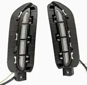 2Pcs Car LED Daytime Running Light Front Bumper Fog Light DRL Dynamic Turn Signal Lamp for Kia Sportage 2023