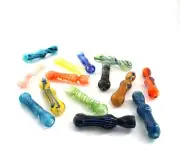 4 PCS3.5” HITTER GLASS CHILLUM TOBACCO SMOKINGRANDOM SHAPES & COLOR✨