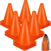 Syhood 30 Pack 7 Inch Plastic Traffic Cones Sports Training Agility Marker Mini