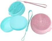BEBEMOKO 2pcs Silicone Exfoliating Body Scrubber Shampoo Brush Soft Skin-friendly Bath Tool for Scalp and Face Cleansing Travel-friendly Design