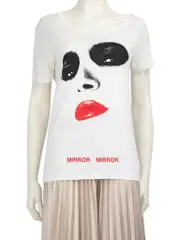 White Mirror Mirror Face Print T-Shirt
