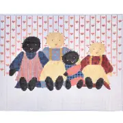 HAND PAINTED NEEDLEPOINT CANVAS: FOLK ART DOLLS BM