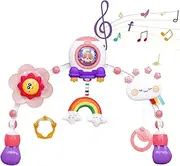 DAWCBVJQ Crib Mobile - Toddler Bed Bell | Colorful Playpen Decor Toys, Multifunctional Interactive Baby Bed Bell for Car Seat