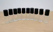 10pcs 5ml Clear Glass Roll On Bottle Essential Oil Roller Ball Bottles Black Cap
