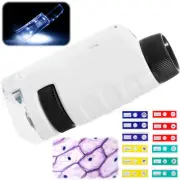 Portable Microscope Kit LED Light Handheld Mini Pocket Scope for Lab Education ☿