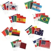 BRIGHTFUFU Cheering Hand Waving Flags 32pcs England Country Flags Small Flags Handheld Flags Flags Pole Dec