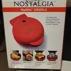 Nostalgia My Mini Red Non-Stick Compact Griddle Pancake Pizza Eggs Omlet Maker