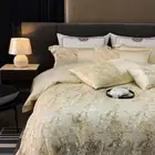 Lace Wedding Bedding Set Silk Cotton Embroidery Duvet Cover Bed Sheet Pillowcase