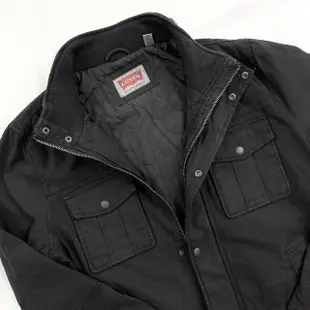 【LEVIS】復古懷舊 軍裝 大衣 立領 外套 內鋪棉 大尺碼 平輸品(黑 棕兩色)
