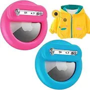 for Airtag Holder for Kids 2 Pack, Silicone Air Tag Hidden Case for Kids, for Airtag Tracker Holder with Safety Pins for Children, Hidden Inside Clothes, Shoe, Backpack(Luminous Pink+Luminous Blue)