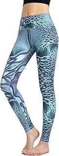 [CHLDDHC] Printed Yoga Pants Womens Leggings Fitness Tracksuit Floral Print High Waist Quick Dry Jogging Running Tights,B-Small
