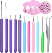 12 Pack Paper Quilling Tools Slotted Kit, Different Sizes Rolling Curling Quilli