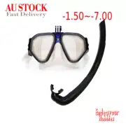 Prescription GOPRO mount Myopia Scuba Diving Snorkel set face mask goggles AU