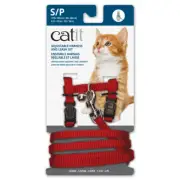 Catit Nylon Cat Kitten Adjustable Harness and Lead Small Red