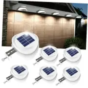Gutter Lights, 6 Pack Solar Patio Decor Lights with 9 LED Waterproof Fence