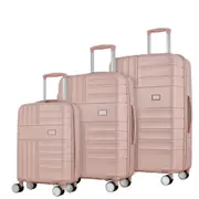 Rock Aspen 3 Piece Hardsided Suitcase Set - Pink