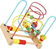 KOMBIUDA Wooden Bead Maze Toy Toddler Puzzle Sensory Toys for Boys Girls Multipurpose Bead Maze