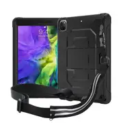 For Apple iPad Pro 11 inch 2nd Generation 2020 For Kids With Pencil Holder Shockproof Protective Heavy Duty Kickstand Case Cover (Black)