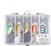 Bass Lures,Walleye Spinner Bait - Metal Spinnerbait Bass Fishing Lures Kit with Tackle Boxes for Swimbait Trout Freshwater Saltwater
