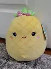 NEW Squishmallows MAUI Pineapple Fruit 8” Plush Pink Bow Pillow Toy