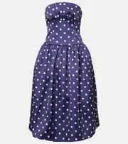 [Self-Portrait] Self-Portrait Polka-dot strapless cocktail dress AU 12 blue