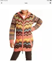 Missoni For Target Baby Girls Zig Zag Zip-up Hooded Cardigan Sweater Size 12M