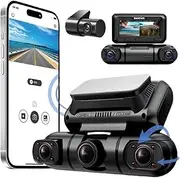 FHD Dashcam1080P 4 Lens Front and Rear Inside Outside Dash Cam with GPS WiFi 128G Dash Car Camera Night Vision