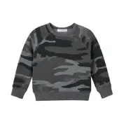 Grayson Mini Toddler Long Sleeve Sweatshirt Black Camouflage Print, 2T