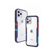 For Iphone 11 Pro Max Removable Block Pc+Tpu Transparent Back Plate Shockproof Protect Case(Blue)