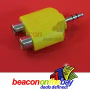 3.5mm TRS 1/8” mini jack to 2 RCA Female Socket Connector Adaptor Splitter