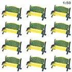 12pcs Model Train HO Scale 1:87 Platform Park Street Yellow Seat Bench Chair