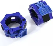 LEZER Barbell Clamps, 2 Inch Quick Release Olympic Barbell Collars, Weight Clips, Powerlifting Fitness Workout Training, Pair of Locking, Blue