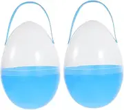 Amosfun 2 PC Eggs Clear Eggs Party Favors Decorative Eggs Candy Boxes Basket Fillers Eggs Egg Bucket Empty Basket Egg Sky-Blue Pp