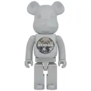 BE@RBRICK atmos WHITE CHROME Ver. 1000% Rare Medicom BearBrick