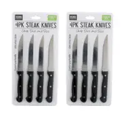 Ozoffer 8pc Steak Knives Set Deluxe Stainless Steel Blade Tomato Knife Serrated Edges